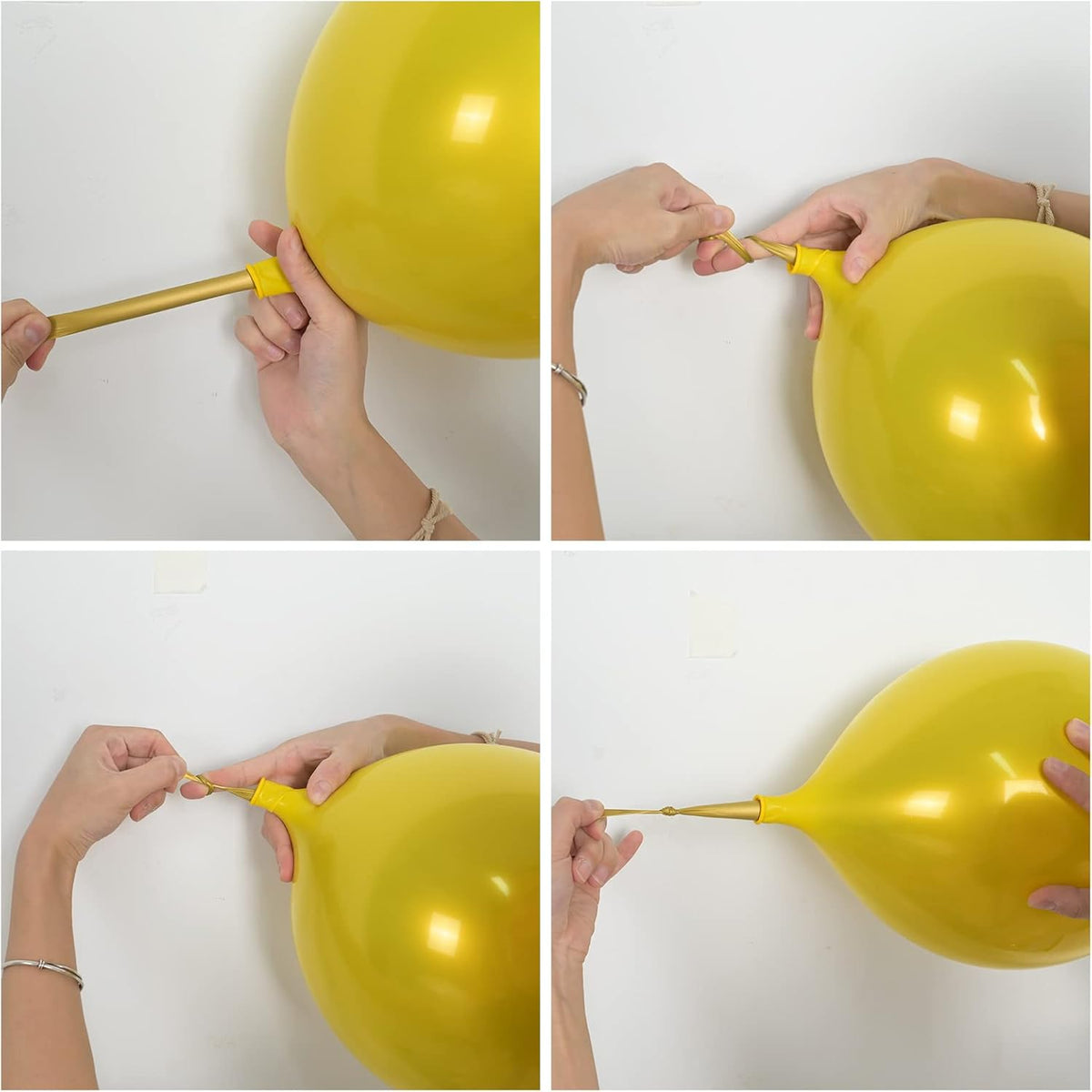 Chrome Yellow Balloons 12 Inch, Double-Layered Metallic Yellow Balloons, Shiny Thick Chrome