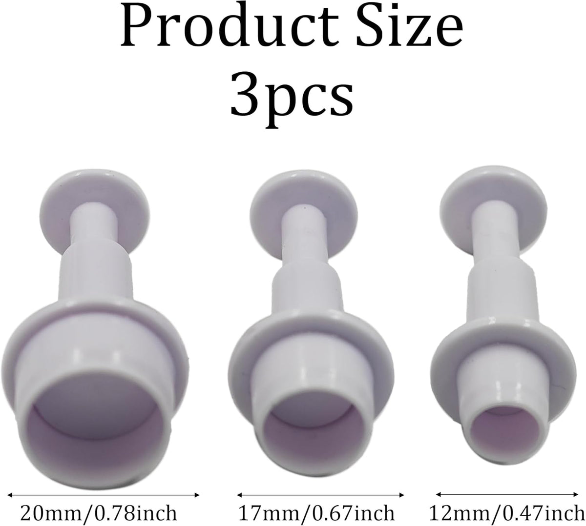 pson 3Pcs Plunger Cookie Cutter Set, Mini Plastic Biscuit Molds for Cake Decorating, Baking