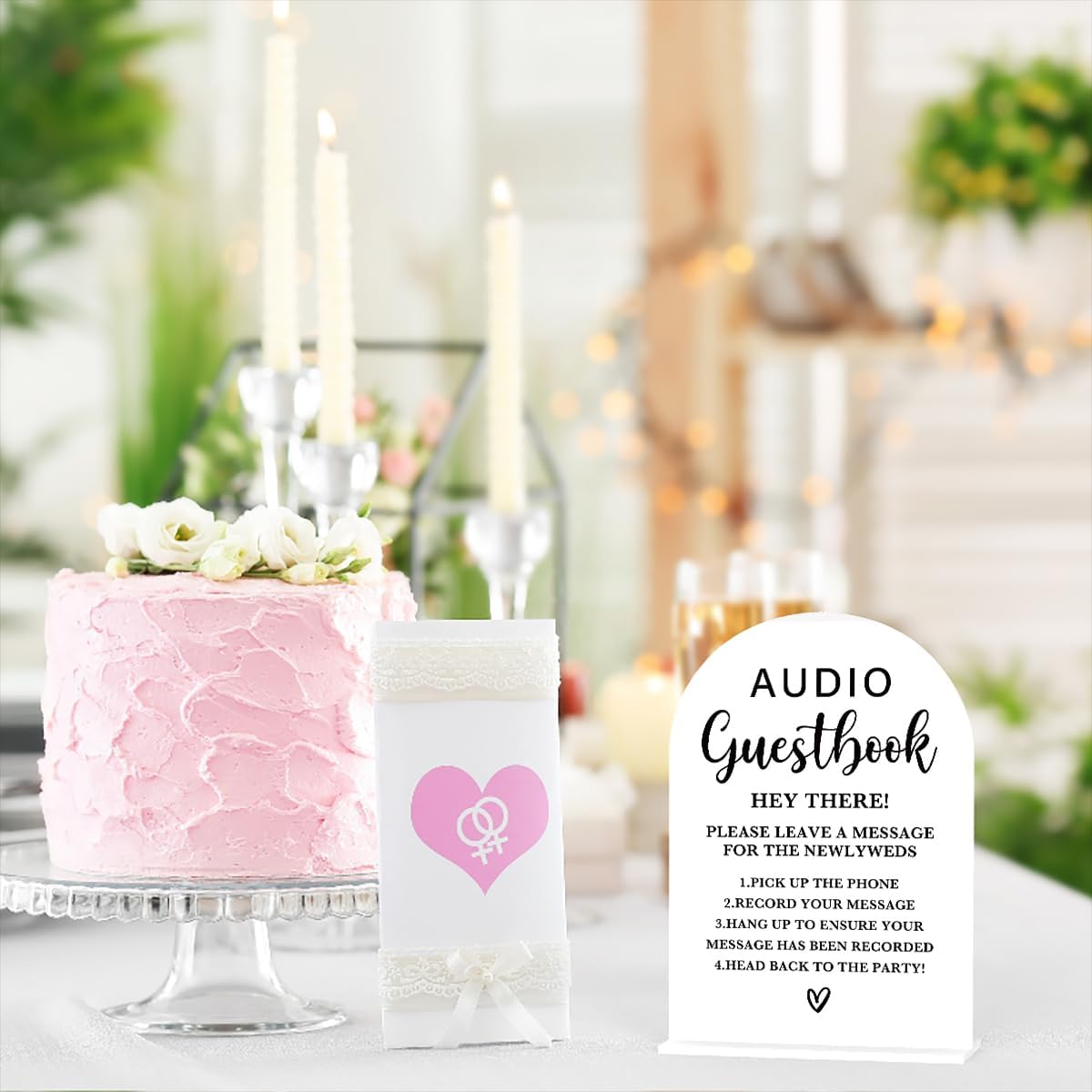 Acrylic Wedding Sign, Bridal Shower Decorations, Audio Guestbook Sign for Ceremony, Modern Font