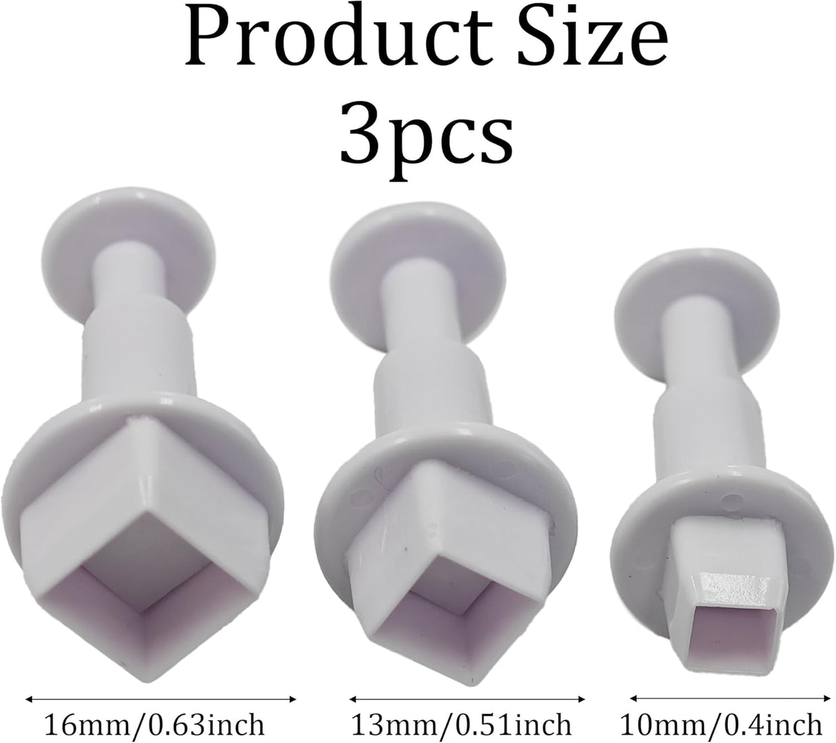 pson 3Pcs Plunger Cookie Cutter Set, Mini Plastic Biscuit Molds for Cake Decorating, Baking