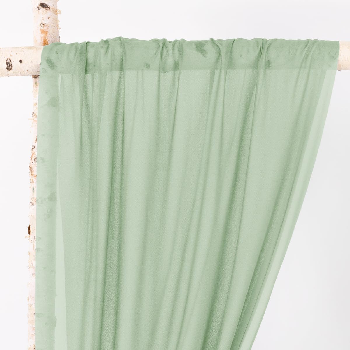 MLMW Wedding Arch Draping Fabric 2 Panels 29" x 20Ft Easter Sage Green Sheer Wedding Arch Backdrop