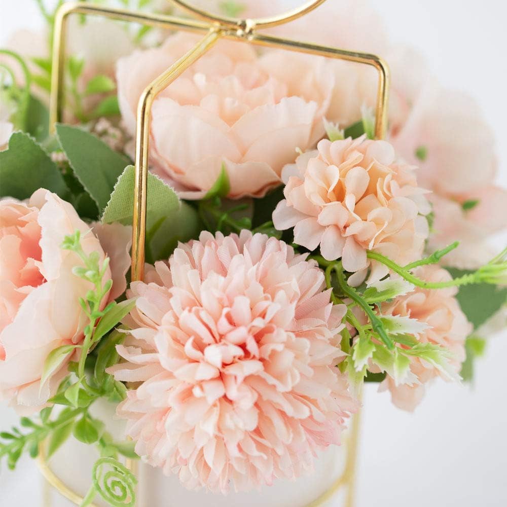 KIRIFLY Fake Artificial Flowers in Vase Faux Peony Silk Hydrangea Flower Centerpieces Décor for