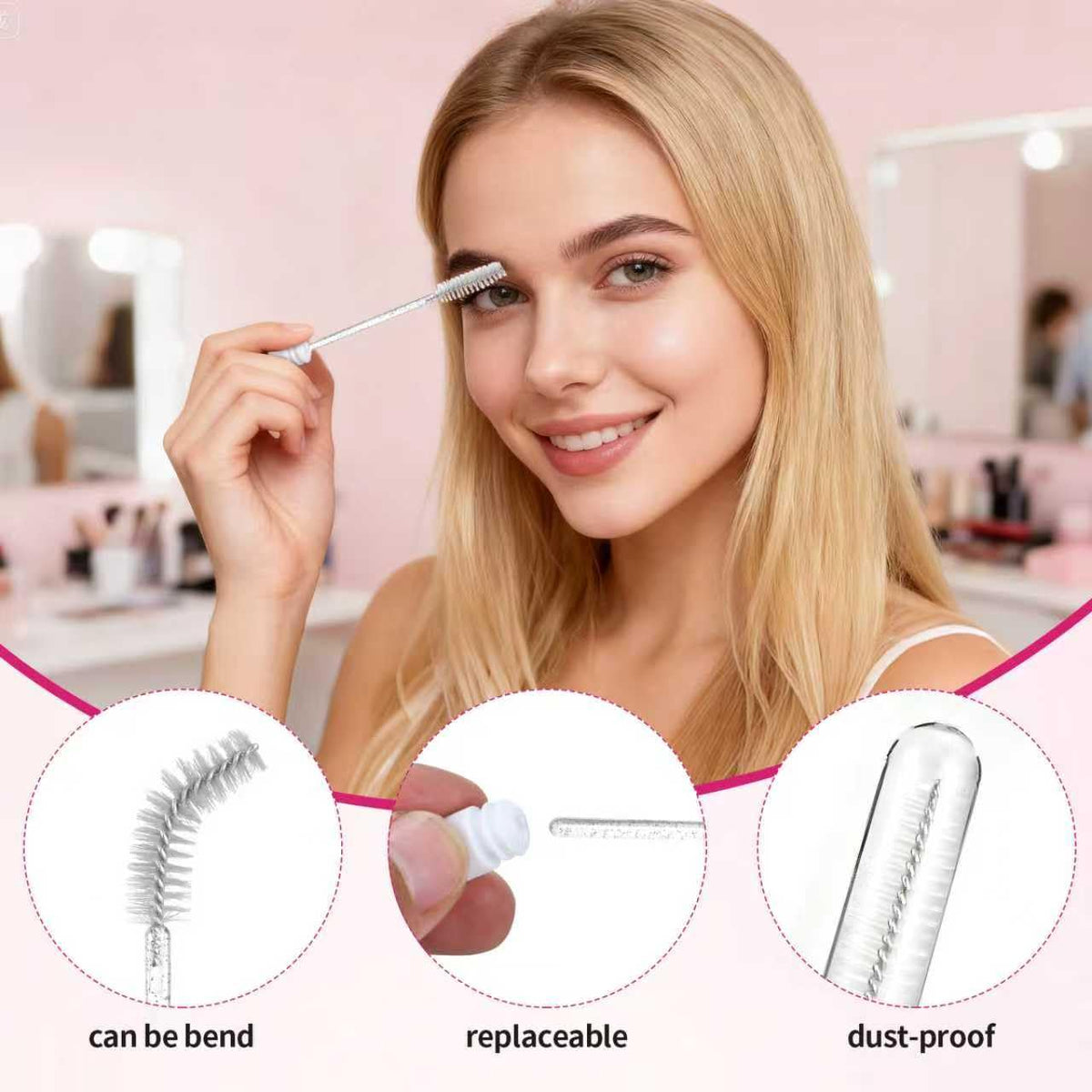 50 Pcs Lash Shampoo Bottle Brushes Set 10 Empty Foam Pump Dispensers 10 Label Stickers 10 Mascara