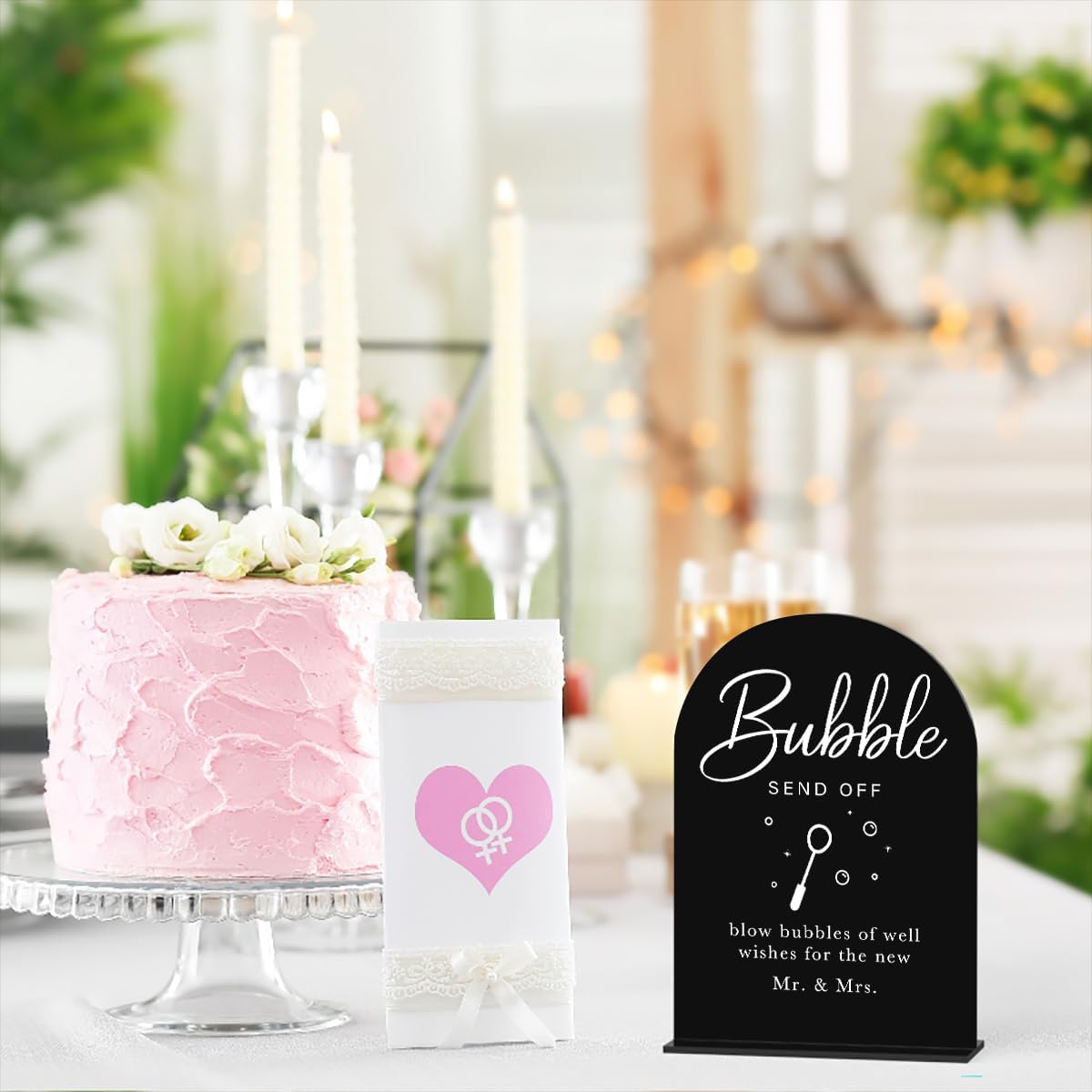Acrylic Wedding Sign Wedding Signs for Ceremony Bubble Send Off Sign for Wedding Modern Calligraphy