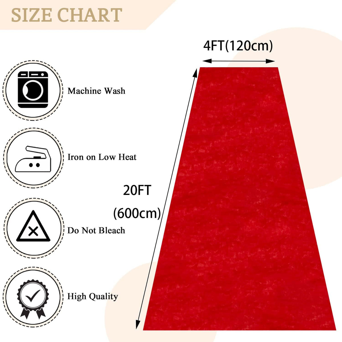 MODFUNS Red Carpet Runner for Party Wedding Aisle Runners 4x20FT Velvet Wedding Aisle Runner Rug