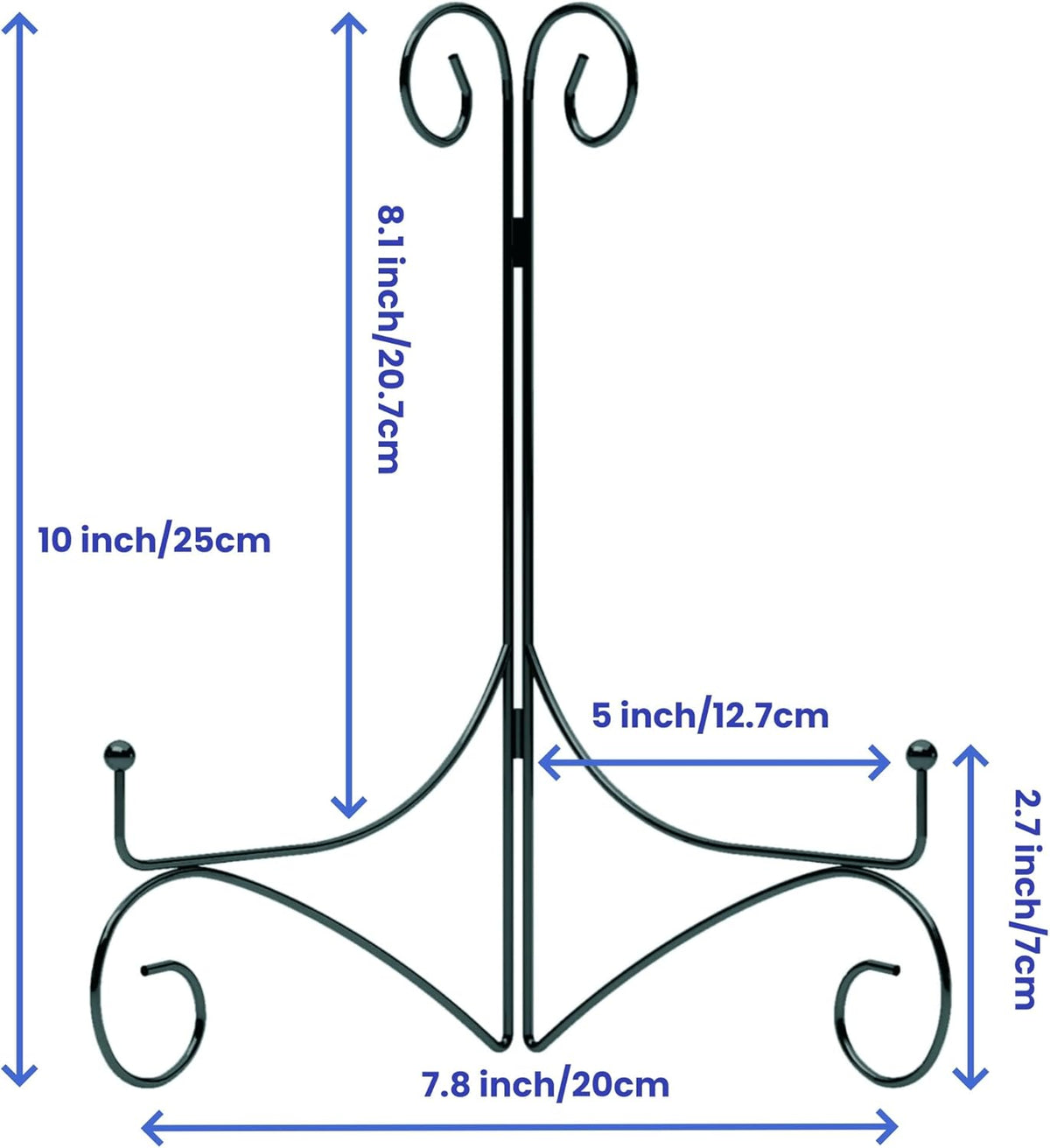 10 Inch Display Plate Holder with Folding Design, Metal Table Stand for Home Decoration, Picture
