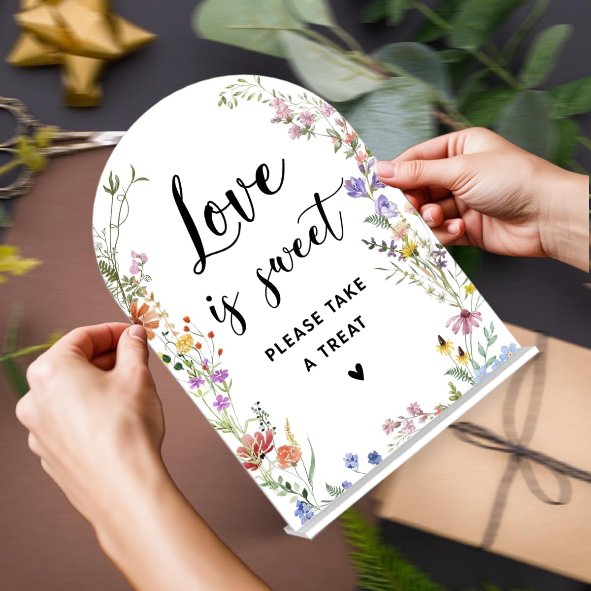 Acrylic Wedding Signs, Love is Sweet Signs for Marriage Reception, Bridal Shower Decorations