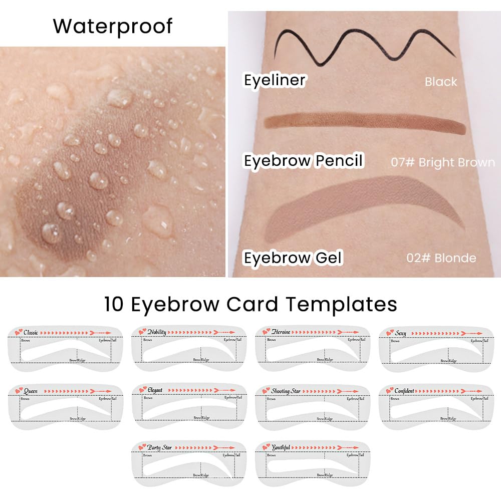 evpct Eyebrow Stencils Kit for Women Shaping, Eyebrow Shaper Makeup Kit, Eye Brow Stencil Shaper