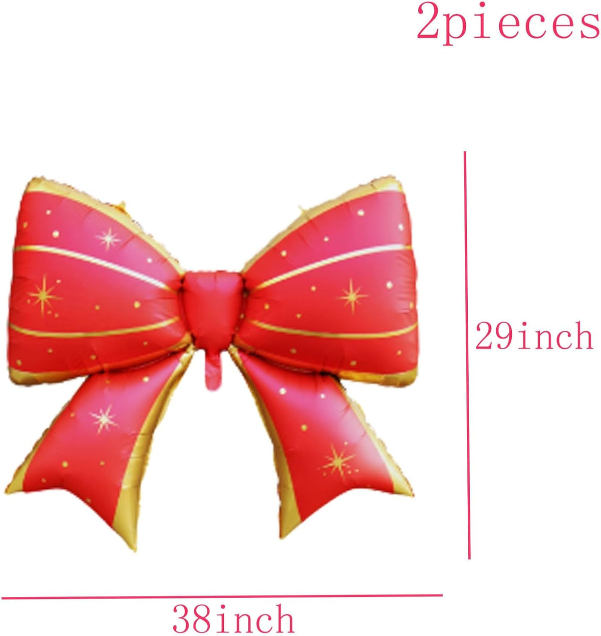 36 Inches Bow Foil Balloon Huge Bowtie Red gold Balloon for Baby Shower, Wedding, Kids Theme Party