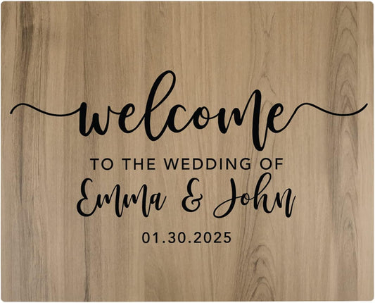 Andaz Press Personalized Large Wooden Welcome Sign for Wedding Rustic Welcome Sign 16" x 20" Custom