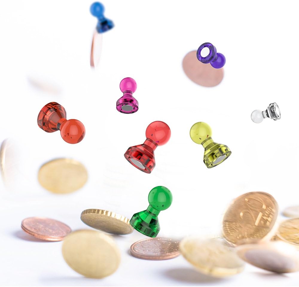 Push Pin Magnets - Tiergrade 60 Pack 7 Assorted Color Strong, Office, Use at Kitchen Home and