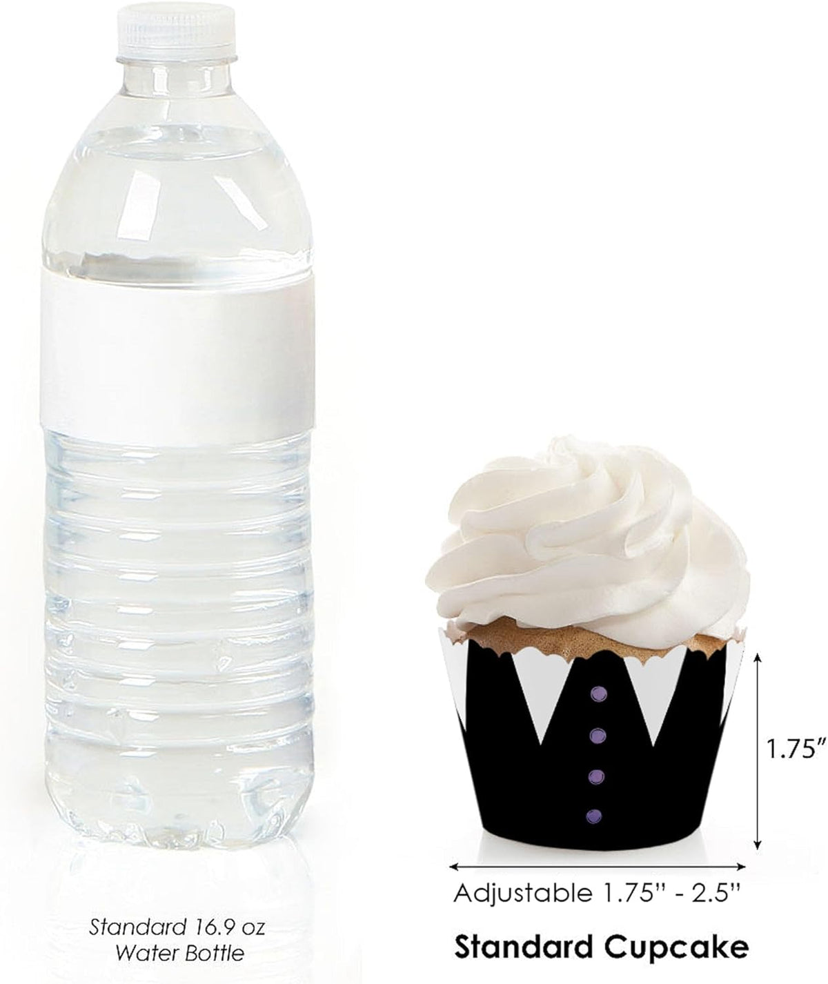 Big Dot of Happiness Goth Girl Cupcake Wrappers, Adjustable Fit, Black and Purple Halloween or