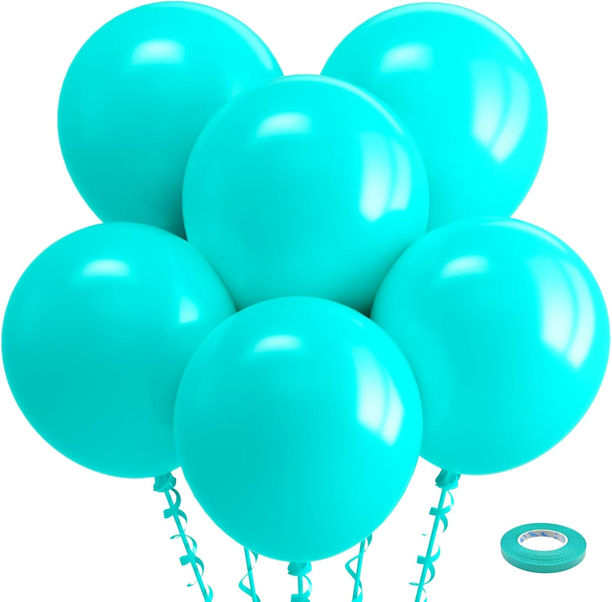 Bezente Teal Balloons 18 Inch - 30 Pack Large Thick Teal Balloons Big Round Turquoise Latex Balloon