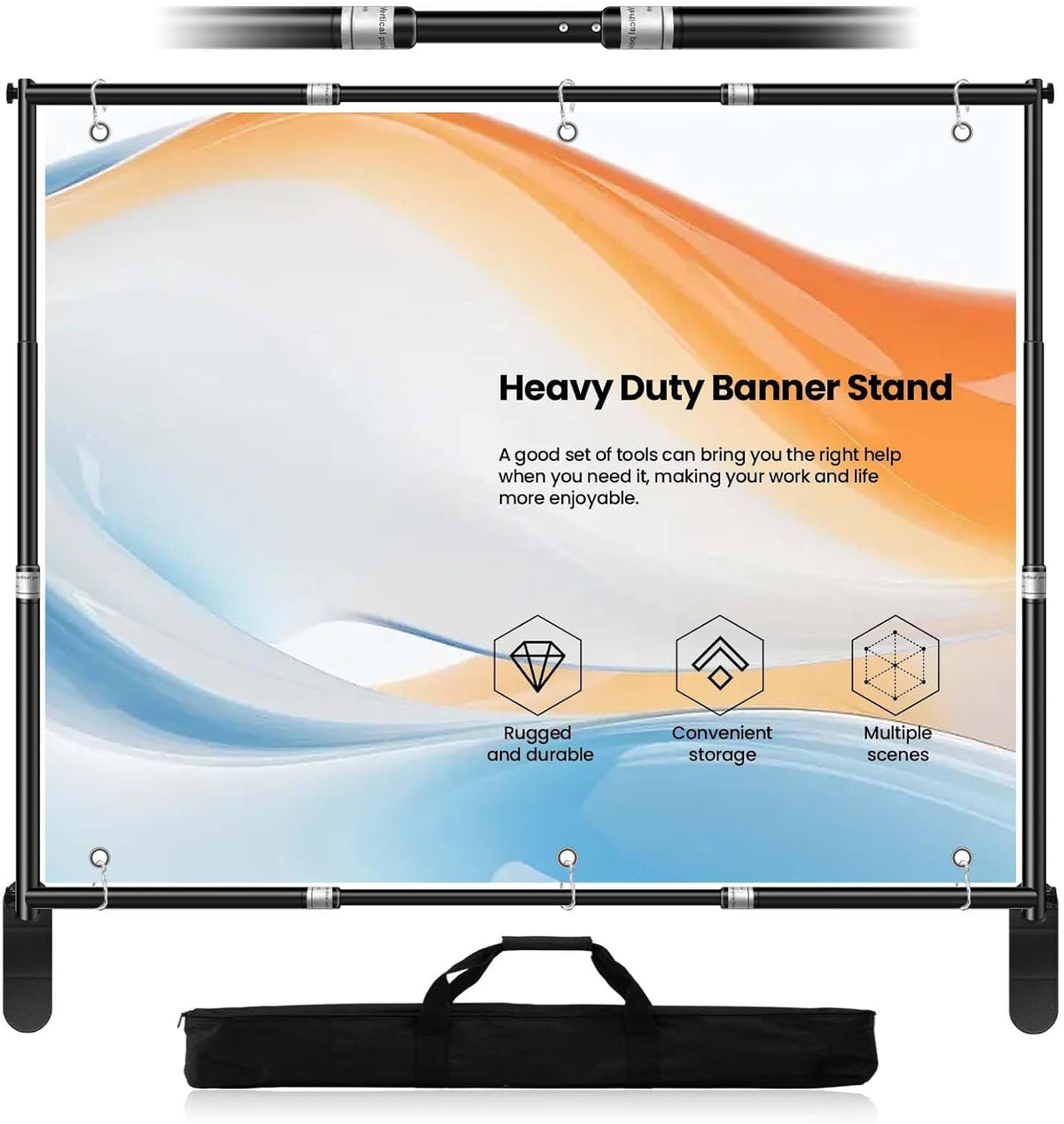 Jiang&Rong 10x10ft Heavy Duty Backdrop Stand Kit - Adjustable Step and Repeat Photo Banner Stand