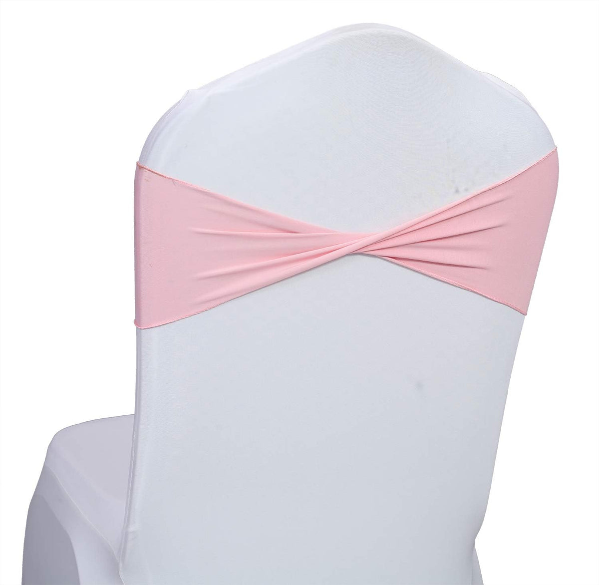 VDS Pack of 300 PCS | Blush Pink | Spandex Chair Sashes Bows Without Buckle | Stretch Elastic
