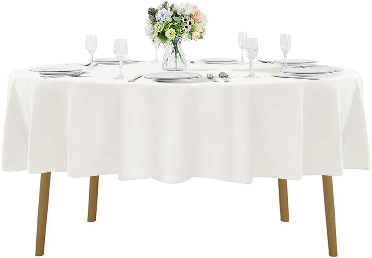 70 inch Round Tablecloth Washable Polyester Table Cloth Decorative Table Cover for Wedding Party