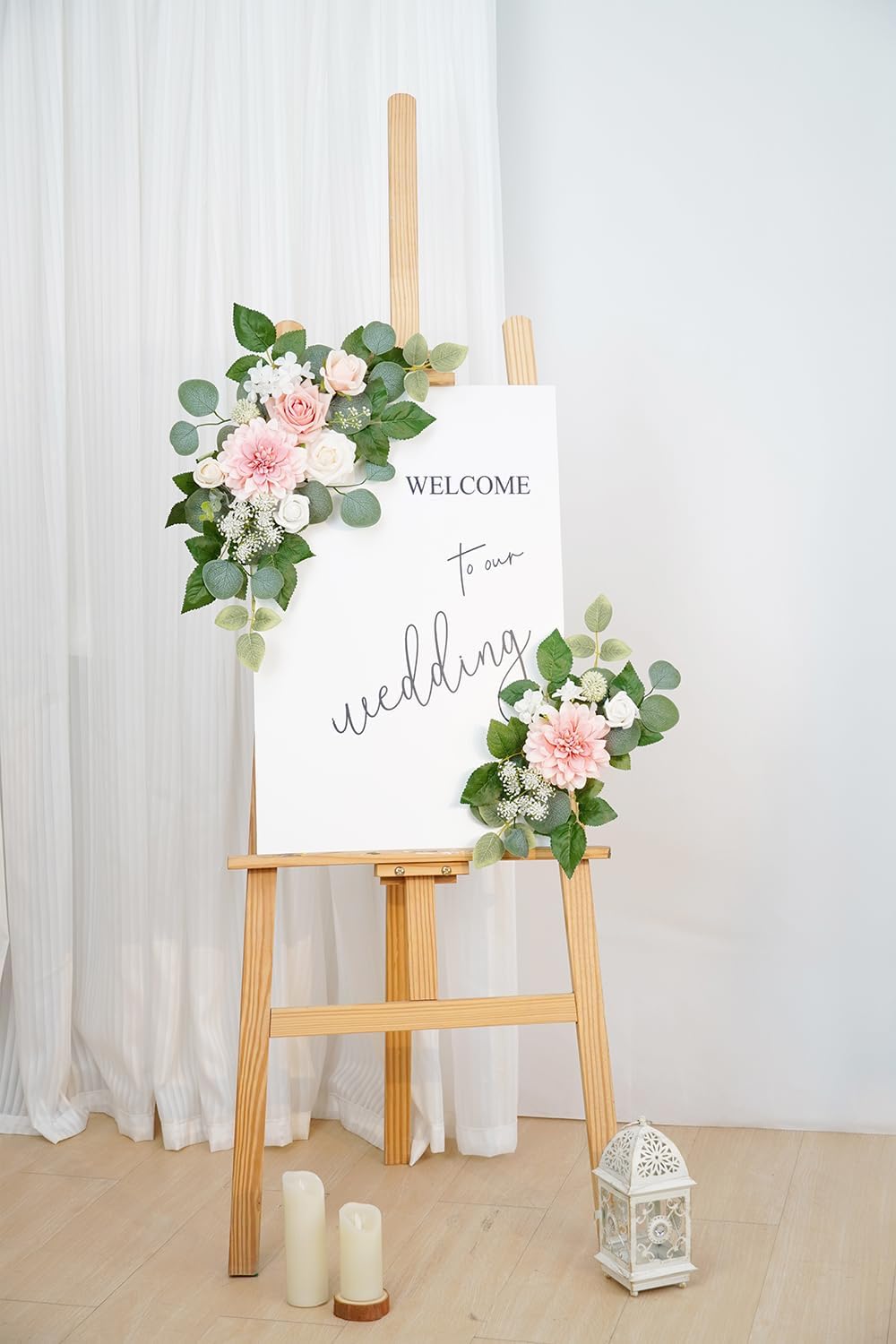 WEIERYUE(Pack of 2) Artificial Flowers Decorations,Artificial Arch Backdrop Garlandfor Ceremony