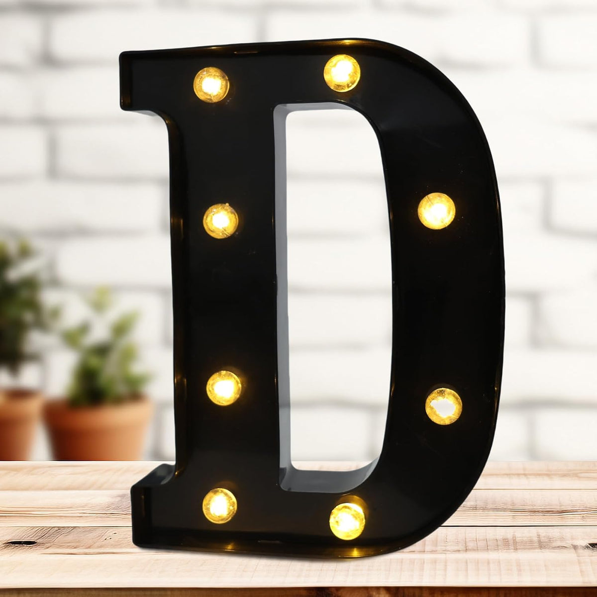 Led Marquee Letters, 8.58 Inch Black Light Up Letters, Small Led Letter Lights, Battery Powered