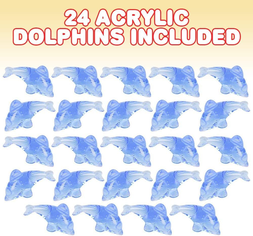 ArtCreativity Acrylic Dolphin Cake & Cupcake Toppers, Set of 24, Mini 2 Inch Dolphin Figurines