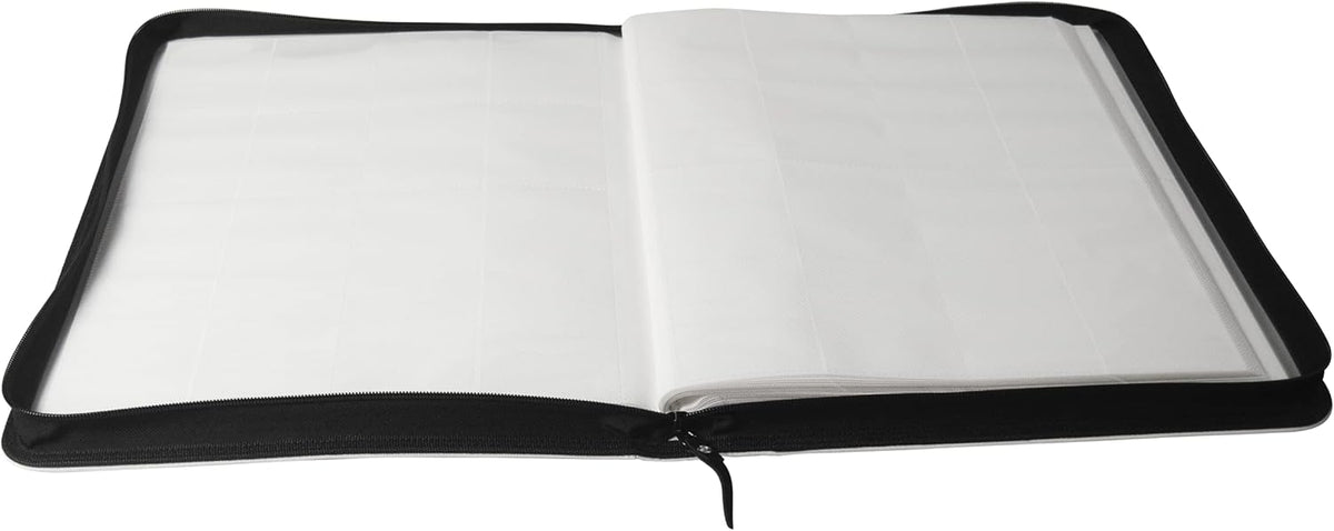 TopDeck TCG Binder - White, 16 Pocket Side Loading Card Binder, Compatible with Pokemon, Yu-Gi-Oh