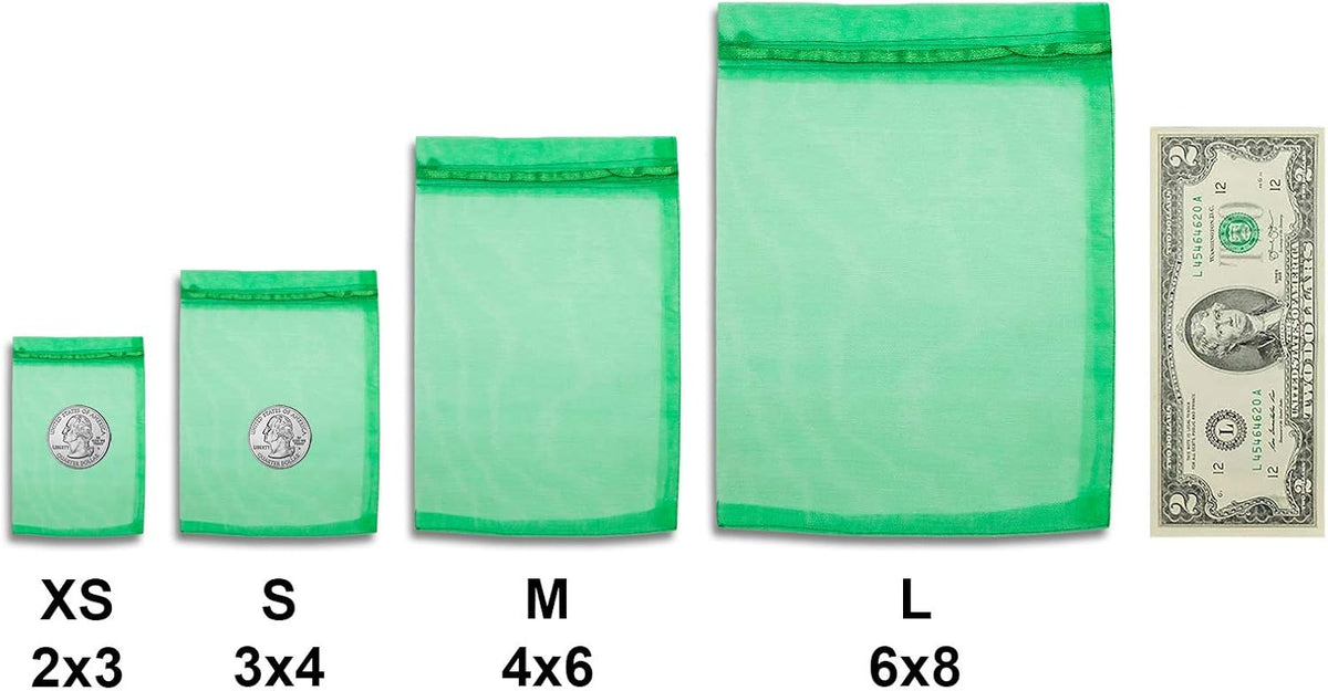 TheDisplayGuys 100-Pack 4x6 Light Green Sheer Organza Gift Bags with Drawstring, Jewelry Candy