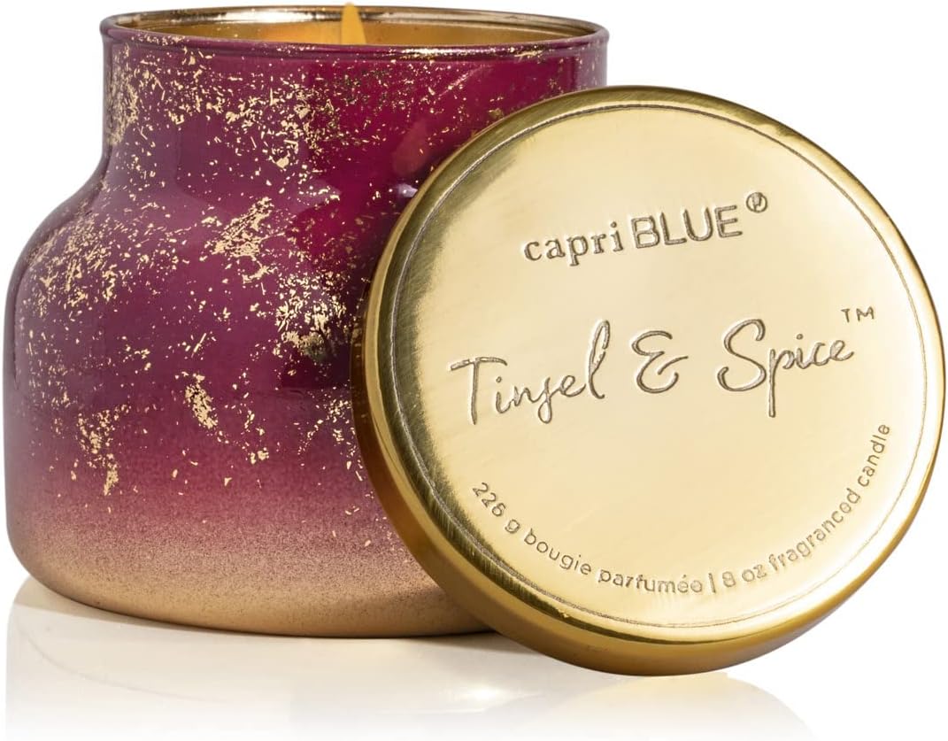 Capri Blue Glimmer Jar Candles - Luxury Holiday Scented Candles for Home - Long Lasting Soy Wax