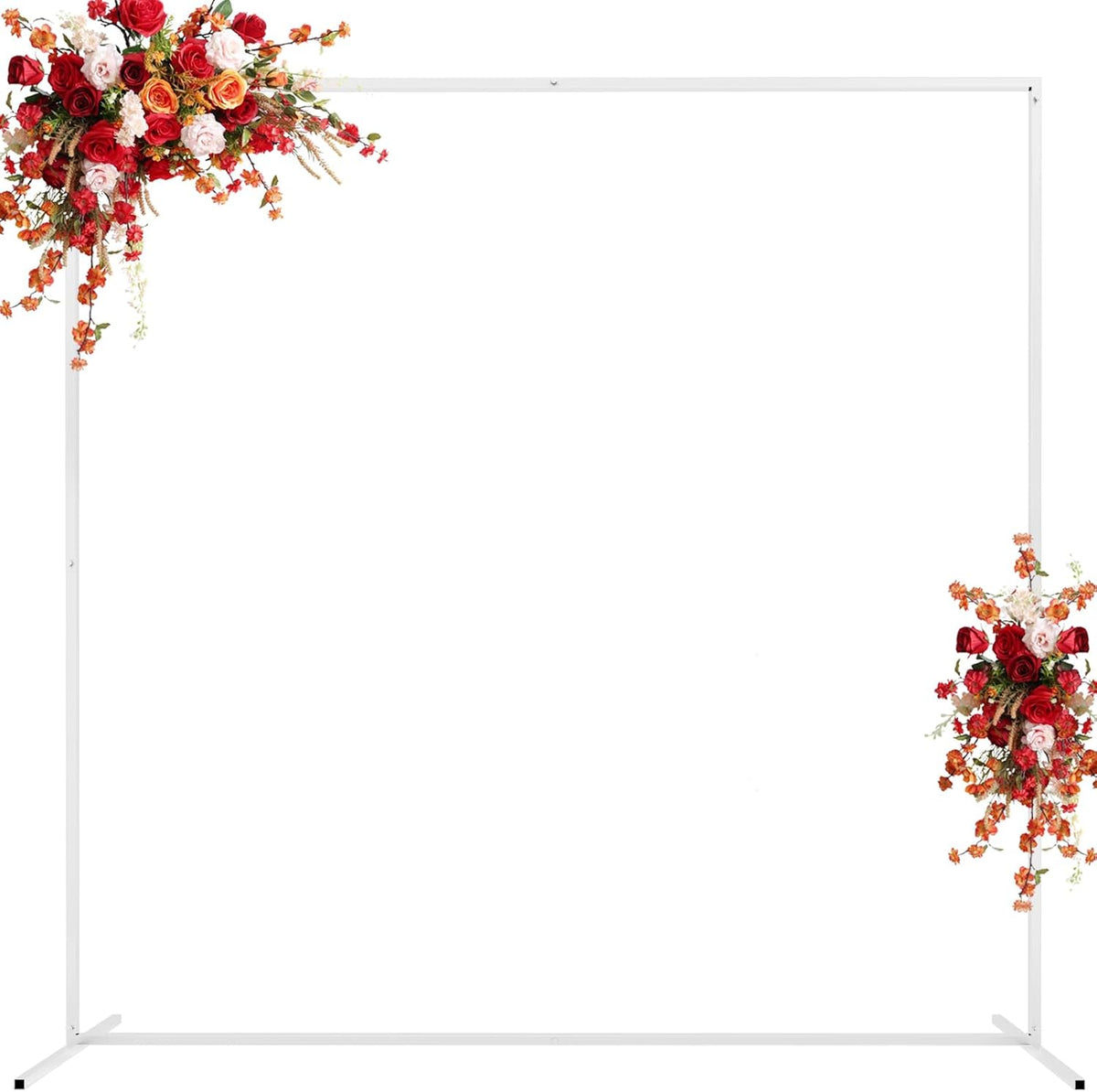 Asee'm 6.6FTx6.6FT White Wedding Arch Backdrop Stand Square Metal Rectangular Arch Frame for