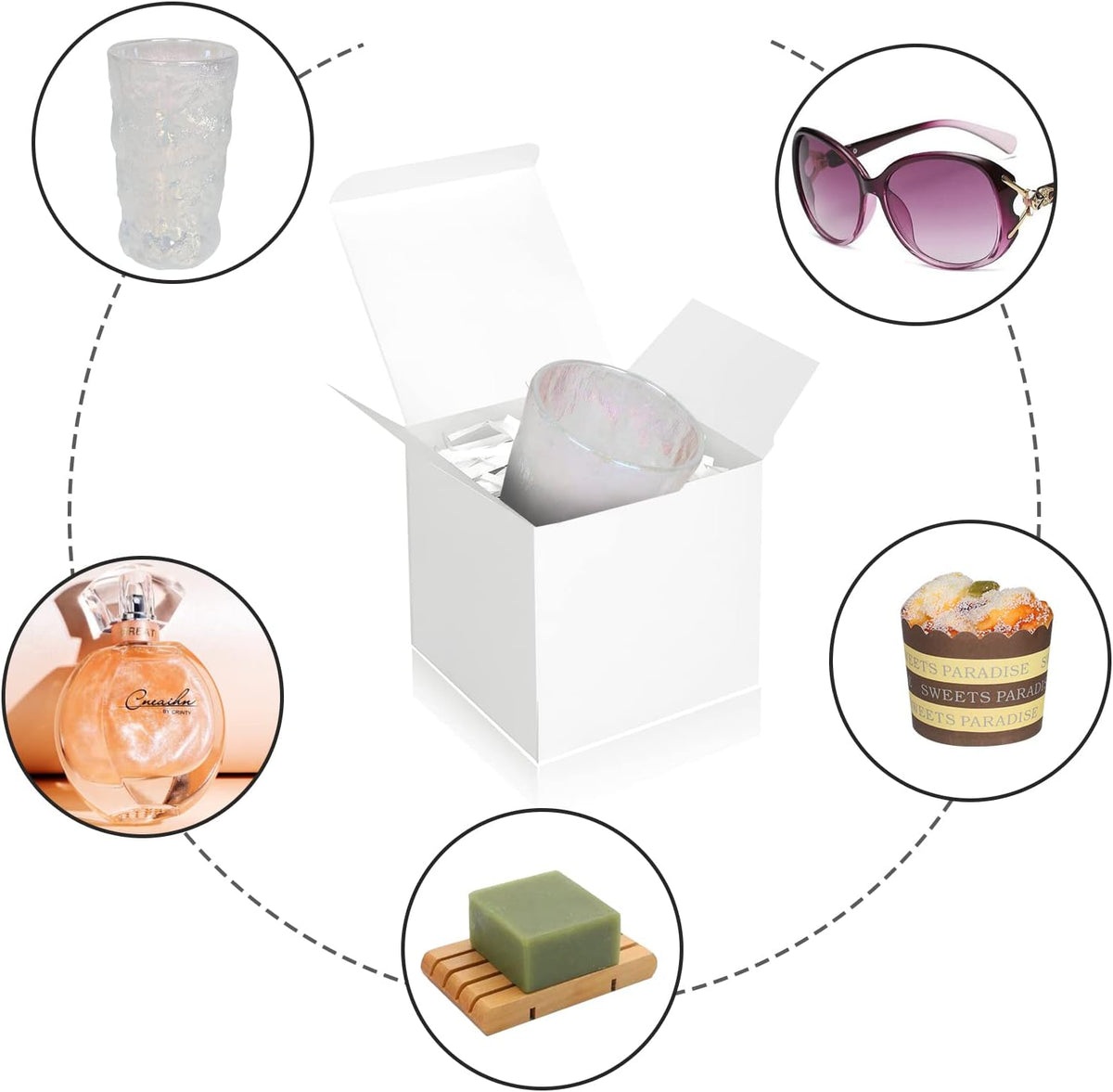 White Gift Boxes 5x5x5, 30 Pack Paper Gift Boxes with Lids for Gift, Bridesmaid Proposal Box