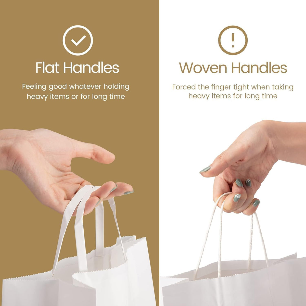 GSSUSA Paper Bags with Handles 10"X5"X13" Gift Bags Medium Size 200 Pack Kraft Paper Bag for Retail