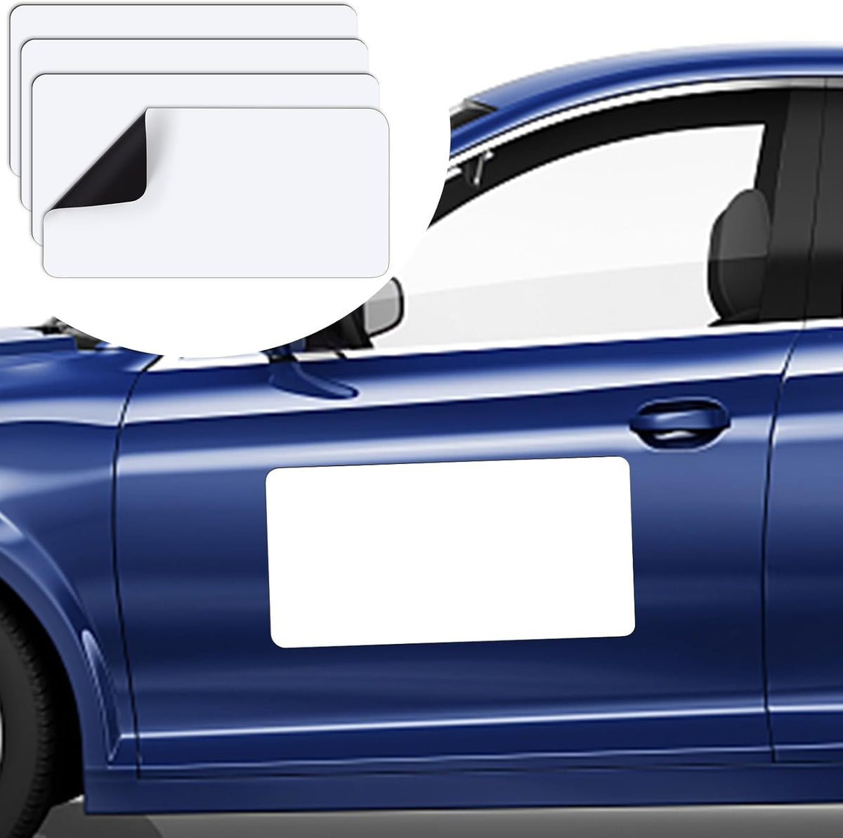 DIYMAG 4Pcs Blank Car Magnets,Door Magnet Rounded Corners Magnetic Set for Vehicle to Advertise