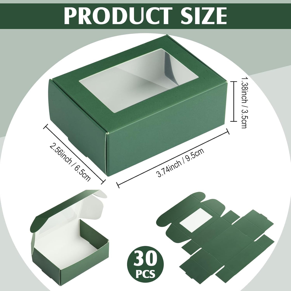 Zonon 30 Pcs Soap Boxes for Homemade Packaging, Mini Kraft Treat Boxes with Window for Bakery Candy