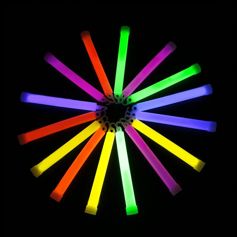 novelinks 50 Pcs 6'' Premium Glow Sticks Bulk - Ultra Bright Large Glow Necklaces Light up Glow in