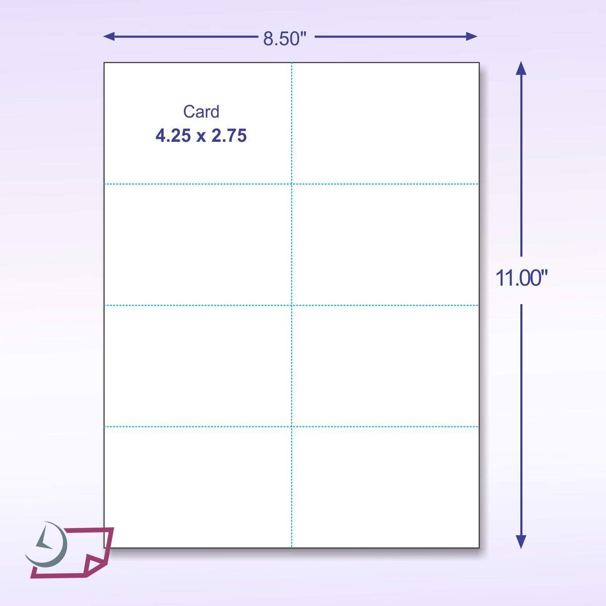 NextDayLabels - Blank Perforated Printable Cardstock, 8 Cards per Sheet, 100# tag - for laser and
