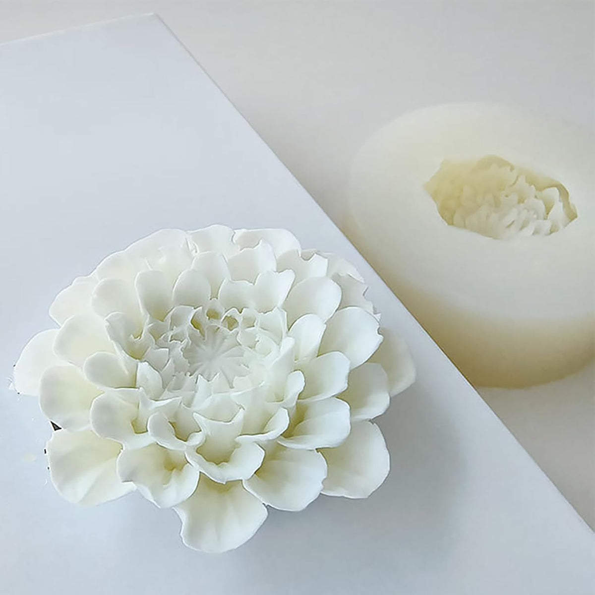 Large Flower Succulent Candle Mold Resin Casting Silicone Molds for Home Decor & Candle Making Wave