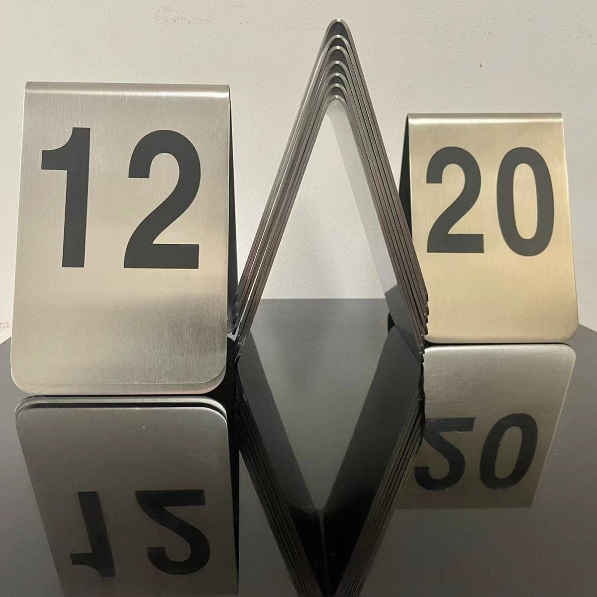 Metal Place Cards Stackable Tent Style Table Numbers,Place Card Holders for TRPG Wedding Party