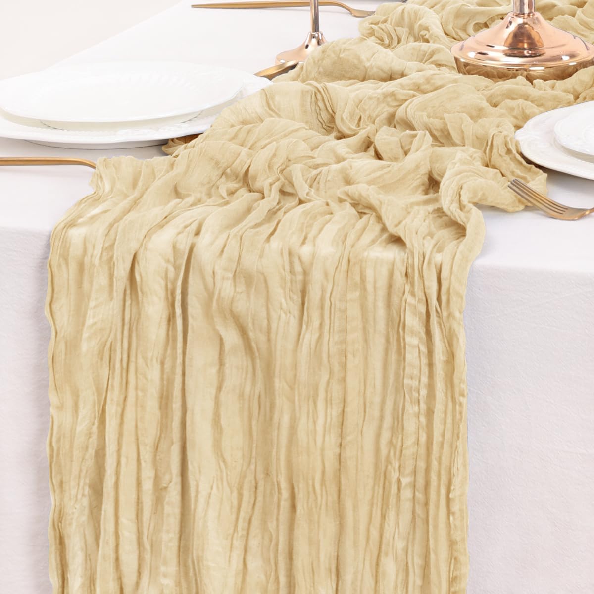 Beige Table Runner Cheesecloth Table Runner 10FT Farmhouse Table Runners 120 Inches Fall Table