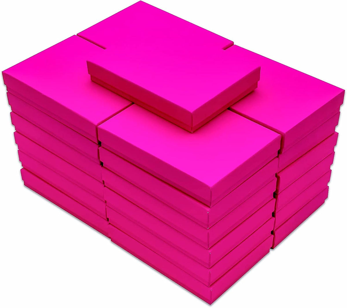 TheDisplayGuys - 25-Pack #53 Kraft Paper Cardboard Gift Boxes/Jewelry Cases w. Cotton Padding & Lid