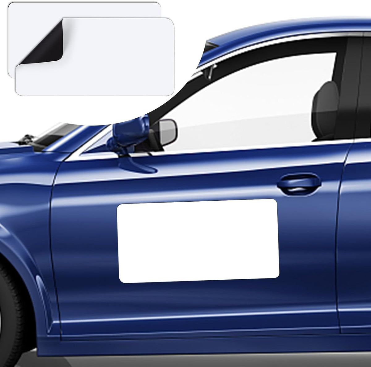 DIYMAG 2Pcs Blank Car Magnets, 24x12 Inch Cars Door Magnet Signs Rounded Corners Flexible Magnetic