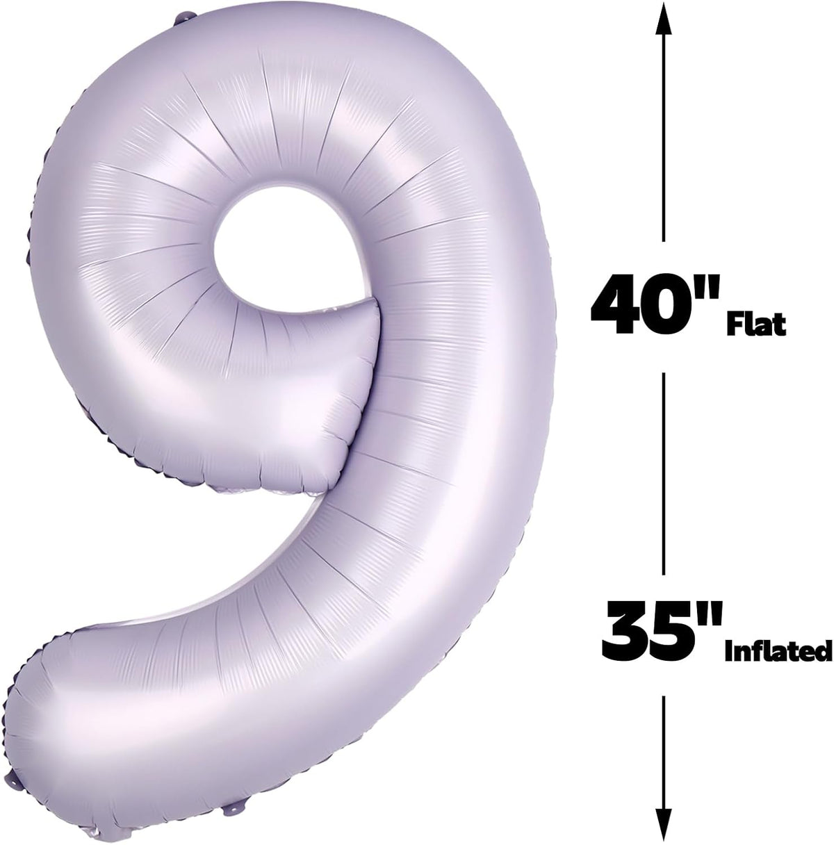 Big Lilac 40 Inch 9 Balloon Number, Jumbo Giant 9th 19 29 39 49 99 Birthday Party Decorations
