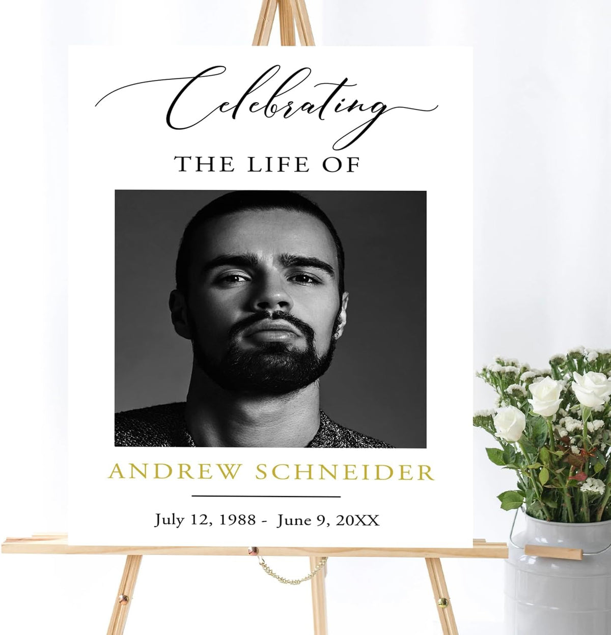 Funeral Welcome Sign, Obituary Template, Minimalist Funeral decor, Celebrating the Life Sign, Large