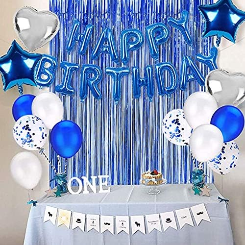 BRAVESHINE Foil Fringe Curtains - Metallic Tinsel Foil Curtain Party Steamers Backdrop for Boys