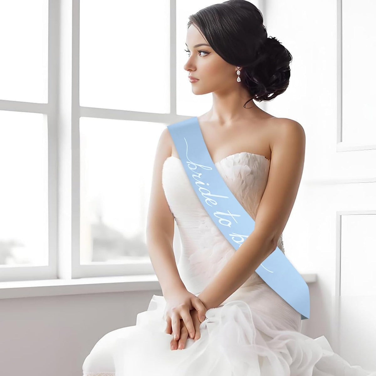 MILVOWOC Blue Bride to Be Sash in Soft Satin, Bachelorette Party Wearable, Bridal Shower Accessory