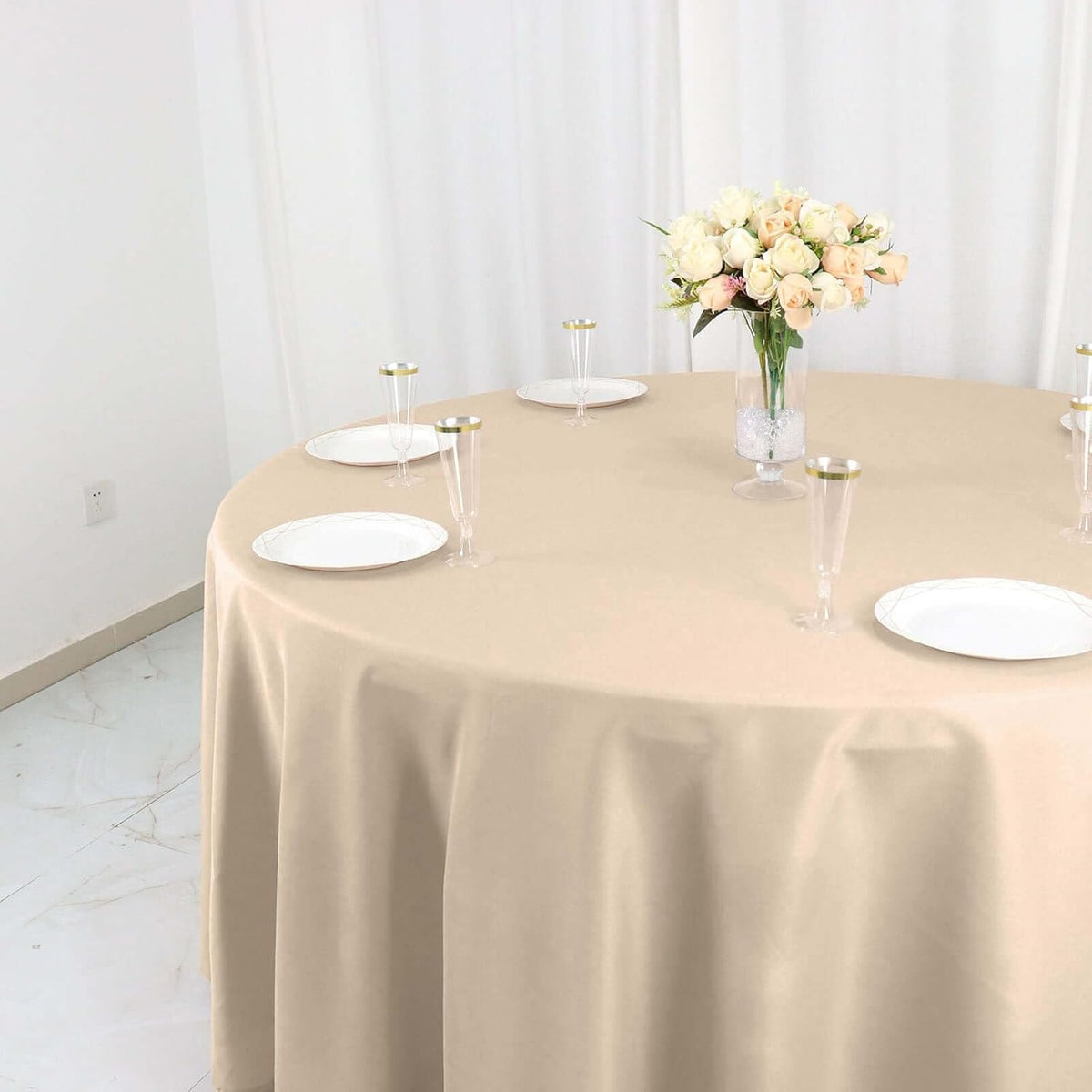 Efavormart Round Tablecloth, 120 Inch Stain & Wrinkle Resistant Washable Table Cloth, Decorative