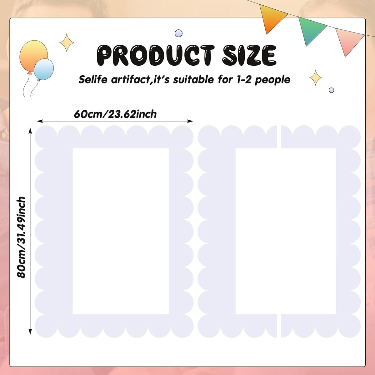 32 x 24 Inch Large Blank DIY Photo Booth Props Picture Frame Party Frame DIY Photo Booth Props