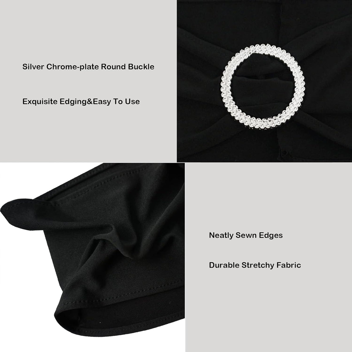 Spandex Chair Sashes Bands 30PCS Stretch Chair Ties Bows with Buckle Slider for Wedding Party