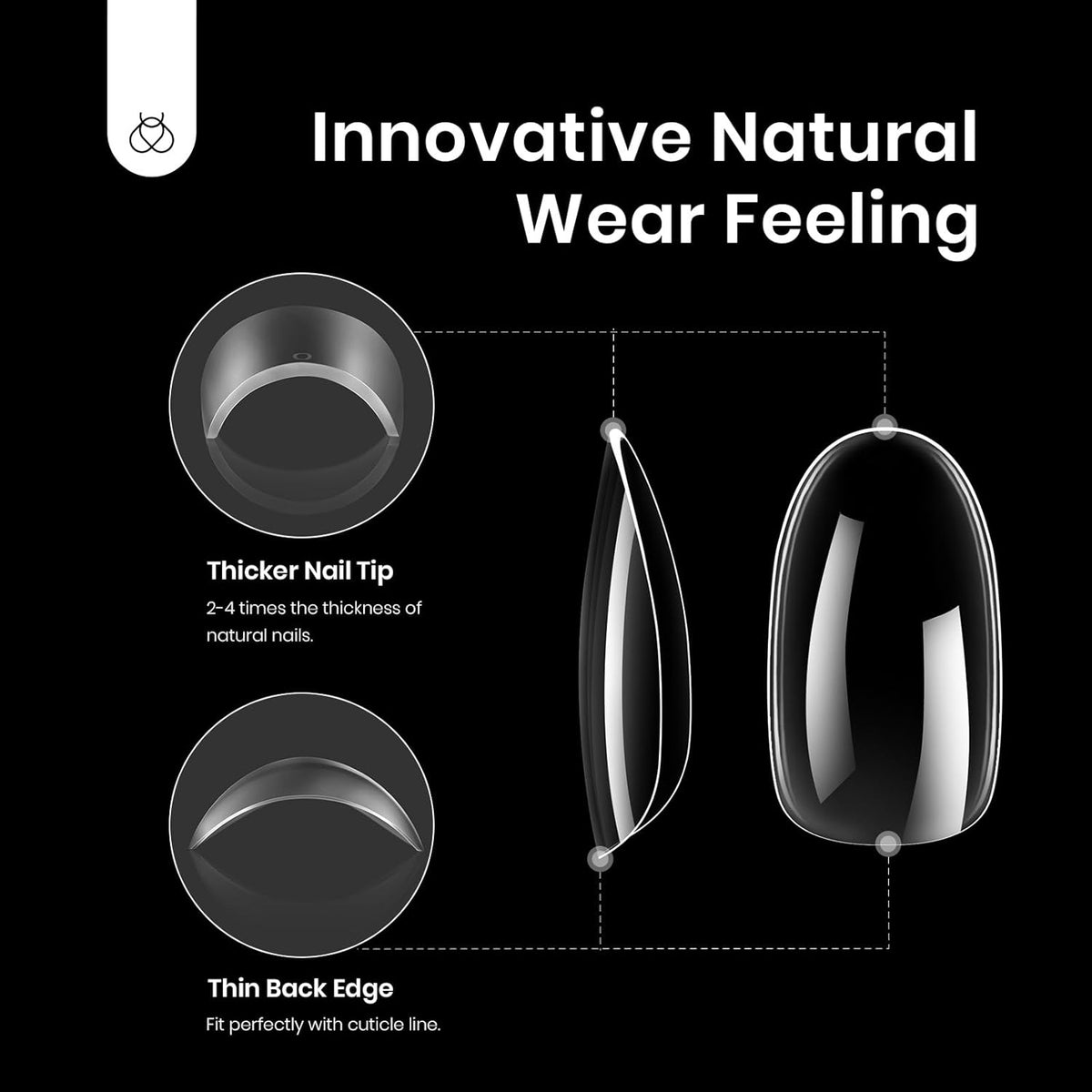 Beetles Gel Nail Tips 288Pcs Pre-Shaped Short Oval Fake Nails Gelly Tips Clear Press on Nail Tips