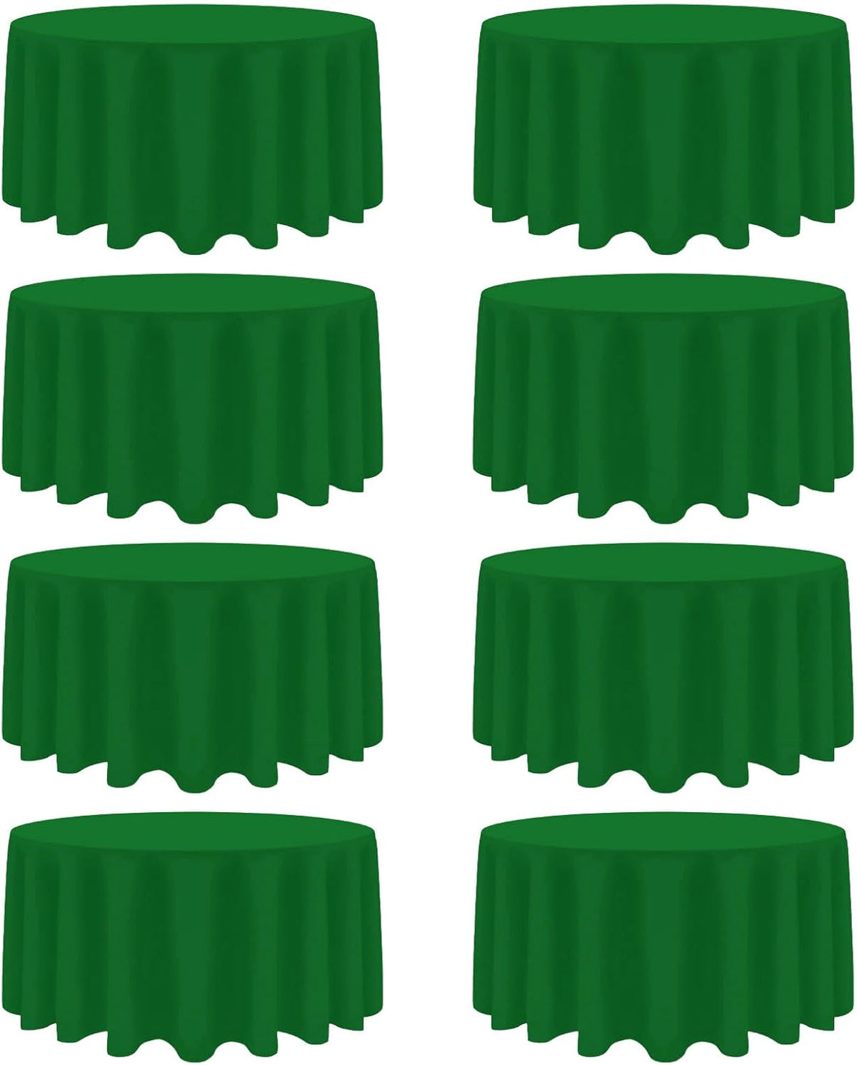 8 Pack Green Round Tablecloth 120 Inch Stain and Wrinkle Resistant Round Green Table Cloth Reusable
