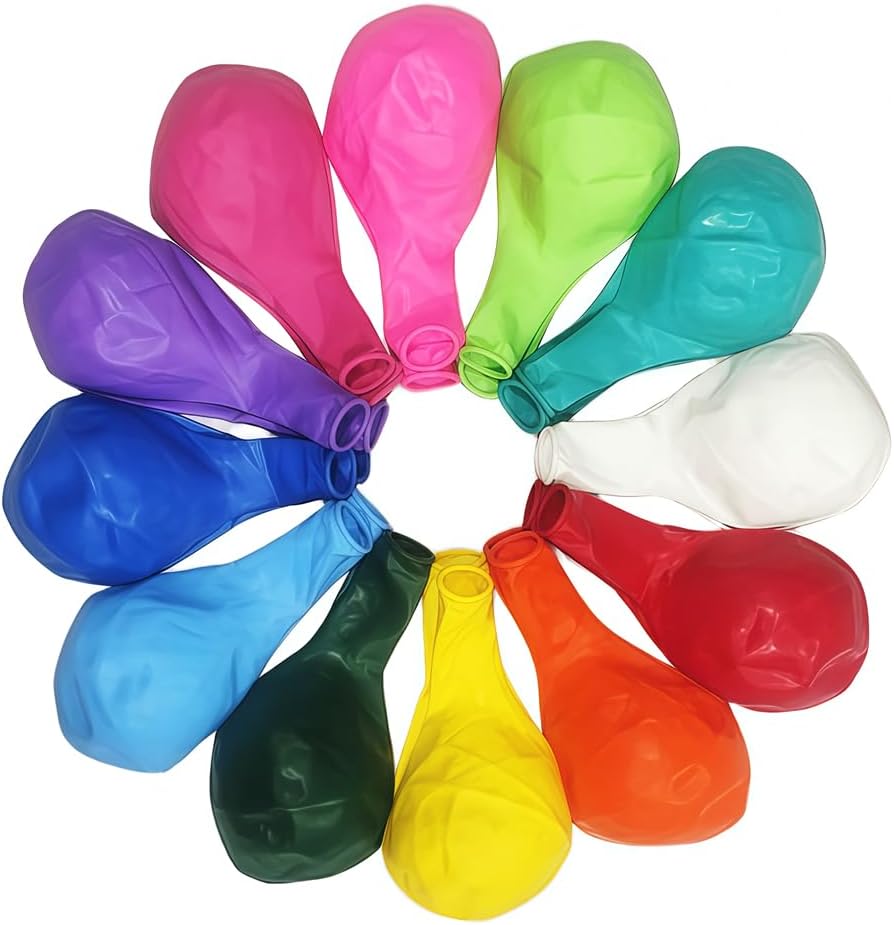 60 Pack Rainbow Balloons 18 Inch Assorted Colors Latex Multicolor Balloon 12 Kinds Colorful Large