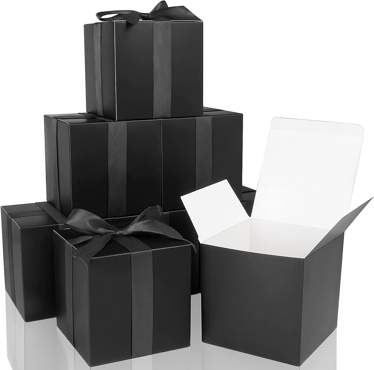 COTOPHER Small Gift Boxes 25 Pack 5x5x5 inches Black Gift Boxes with Lids for Gifts, Crafting