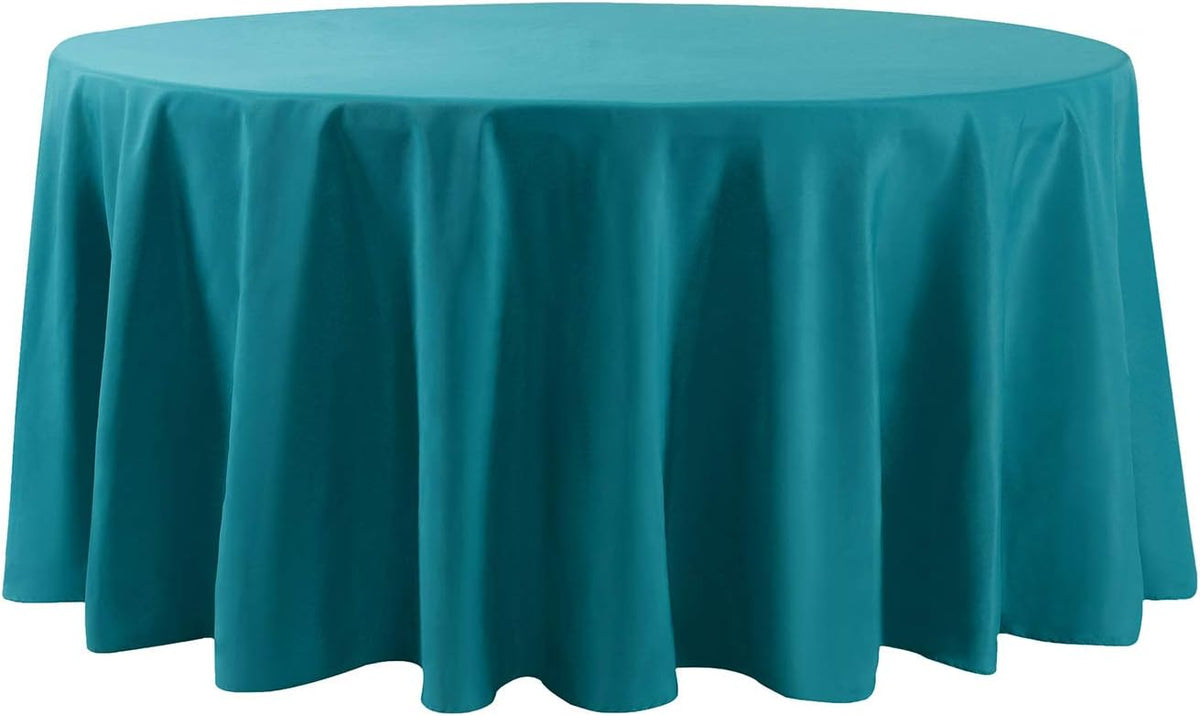 108 inch Round Tablecloth Washable Polyester Table Cloth Decorative Table Cover for Wedding Party